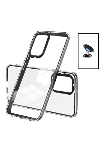 Kit Capa Doble Airbag + Suporte Magnético para Samsung Galaxy A04s - Transparente