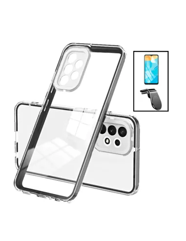 Kit Capa Doble Camera Protection + Pelicula Hydrogel + Suporte L para Samsung Galaxy A13 - Transparente