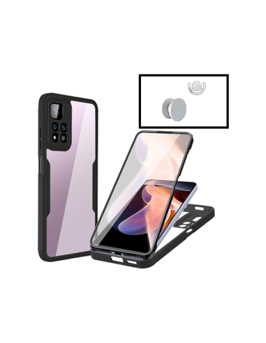 Kit Capa Anti-Crash 360 Protection + 1 GripHolder + 1 Suporte GripHolder Branco para Xiaomi Poco X4 NFC - Preto