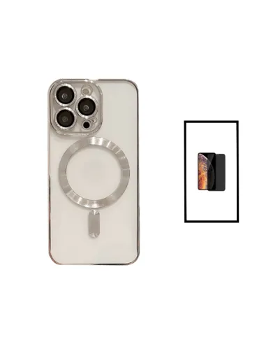 Kit Capa LuxArmor MagSafe Camera Protection + Película Anti-Spy para Apple iPhone 14 - Cinza