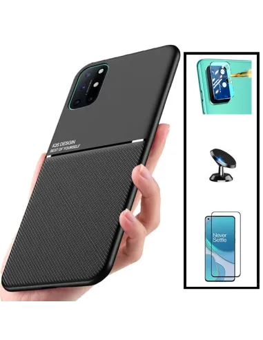 Kit Capa Magnetic Lux + Vidro Full Cover + Película de Câmara + Suporte Magnético para OnePlus 8T