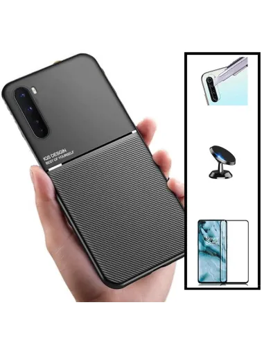 Kit Capa Magnetic Lux + Vidro Full Cover + Película de Câmara + Suporte Magnético para OnePlus Nord