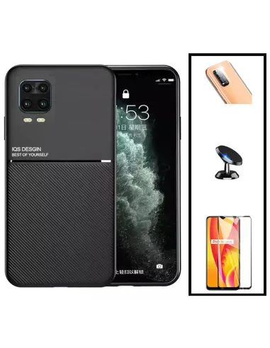 Kit Capa Magnetic Lux + Vidro Full Cover + Película de Câmara + Suporte Magnético para Xiaomi Mi 10 Lite 5G