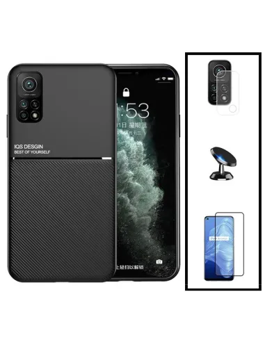 Kit Capa Magnetic Lux + Vidro Full Cover + Película de Câmara + Suporte Magnético para Xiaomi Mi 10T Pro 5G