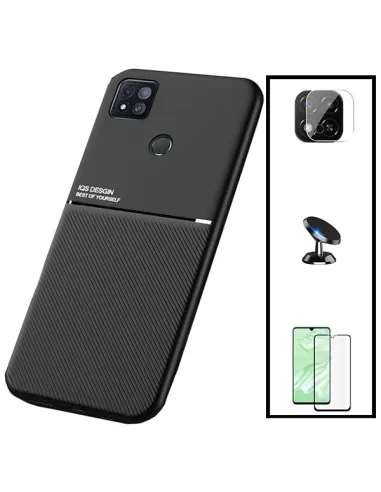 Kit Capa Magnetic Lux + Vidro Full Cover + Película de Câmara + Suporte Magnético para Xiaomi Poco C3