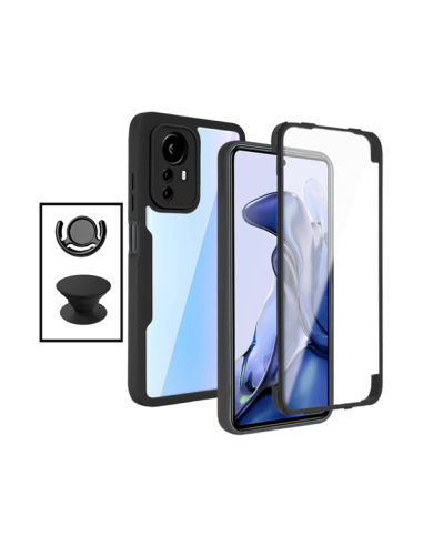 Kit Capa Anti-Crash 360 Protection + 1 GripHolder + 1 Suporte GripHolder Preto para Xiaomi 12 Pro - Preto