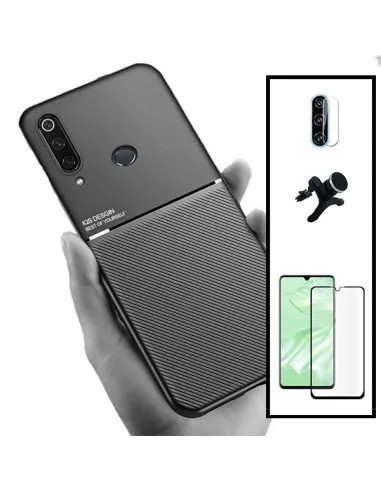 Kit Capa Magnetic Lux + Vidro Full Cover + Película de Câmara + Suporte Magnético Reforçado para Huawei P30 Lite