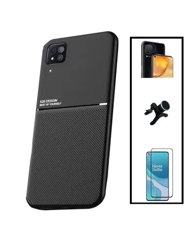 Kit Capa Magnetic Lux + Vidro Full Cover + Película de Câmara + Suporte Magnético Reforçado para Huawei P40 Lite