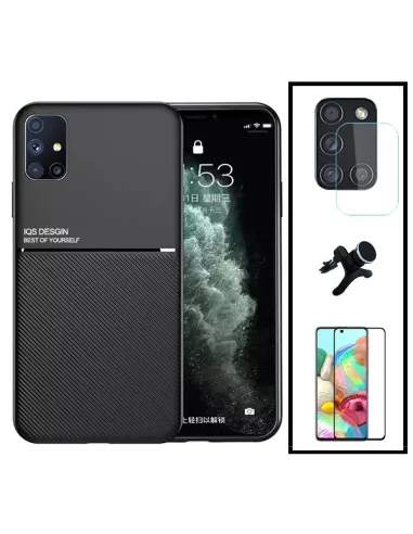 Kit Capa Magnetic Lux + Vidro Full Cover + Película de Câmara + Suporte Magnético Reforçado para Samsung Galaxy A21s