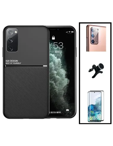 Kit Capa Magnetic Lux + Vidro Full Cover + Película de Câmara + Suporte Magnético Reforçado para Samsung Galaxy Note 20 Ultra