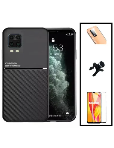 Kit Capa Magnetic Lux + Vidro Full Cover + Película de Câmara + Suporte Magnético Reforçado para Xiaomi Mi 10 Lite Zoom