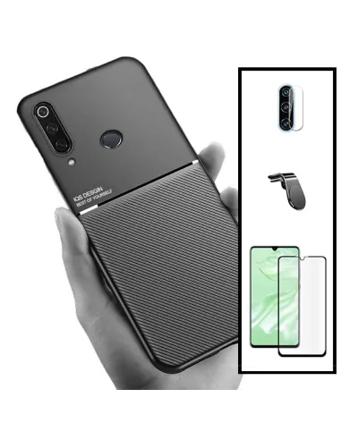 Kit Capa Magnetic Lux + Vidro Full Cover + Película de Câmara + Suporte Magnético L para Huawei P30 Lite