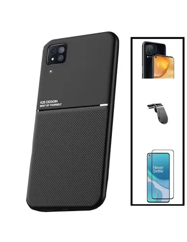 Kit Capa Magnetic Lux + Vidro Full Cover + Película de Câmara + Suporte Magnético L para Huawei P40 Lite