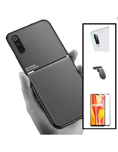 Kit Capa Magnetic Lux + Vidro Full Cover + Película de Câmara + Suporte Magnético L para Samsung Galaxy A50