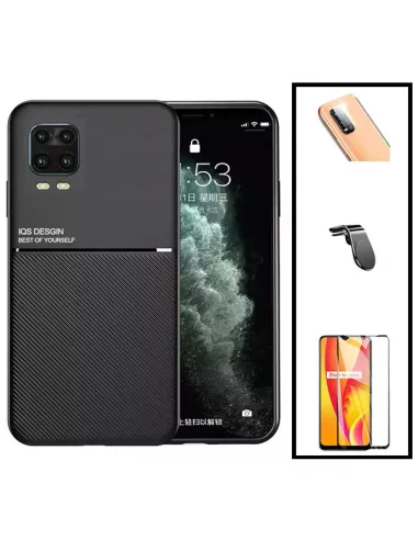 Kit Capa Magnetic Lux + Vidro Full Cover + Película de Câmara + Suporte Magnético L para Xiaomi Mi 10 Lite 5G