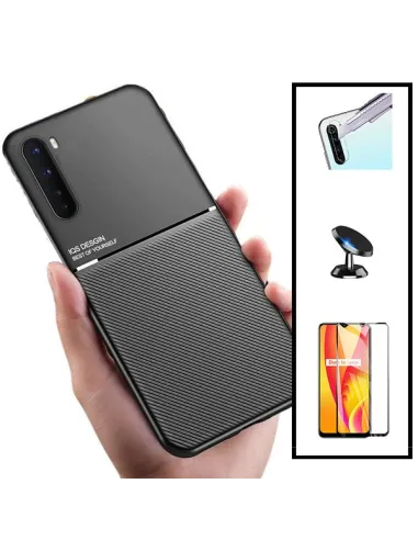 Kit Capa Magnetic Lux + Vidro + Película de Câmara + Suporte Magnético para Oppo A91