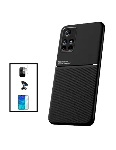 Kit Capa Magnetic Lux + Vidro + Película de Câmara + Suporte Magnético para Xiaomi Poco M4 Pro 5G