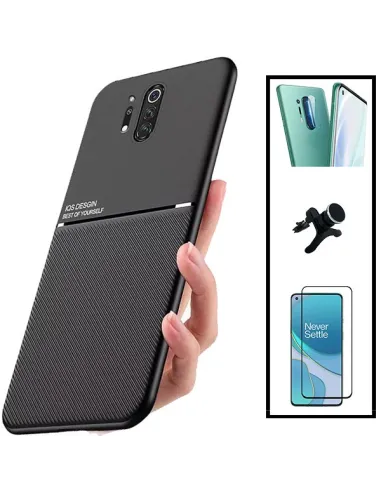 Kit Capa Magnetic Lux + Vidro + Película de Câmara + Suporte Magnético Reforçado para OnePlus 8 Pro