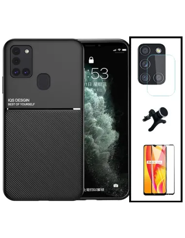 Kit Capa Magnetic Lux + Vidro + Película de Câmara + Suporte Magnético Reforçado para Samsung Galaxy M21