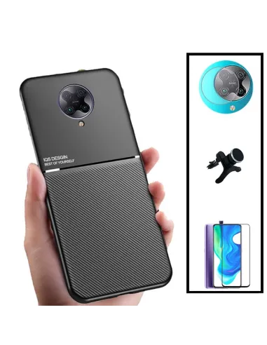 Kit Capa Magnetic Lux + Vidro + Película de Câmara + Suporte Magnético Reforçado para Xiaomi Poco F2 Pro