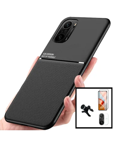 Kit Capa Magnetic Lux + Vidro + Película de Câmara + Suporte Magnético Reforçado para Xiaomi Redmi K40