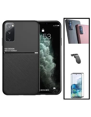 Kit Capa Magnetic Lux + Vidro + Película de Câmara + Suporte Magnético L para Samsung Galaxy S20 FE