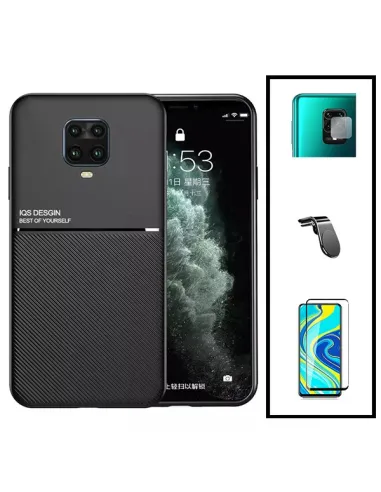 Kit Capa Magnetic Lux + Vidro + Película de Câmara + Suporte Magnético L para Xiaomi Redmi Note 10 Lite