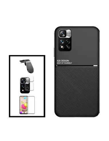 Kit Capa Magnetic Lux + Vidro + Película de Câmara + Suporte Magnético L para Xiaomi Redmi Note 11 Pro 5G