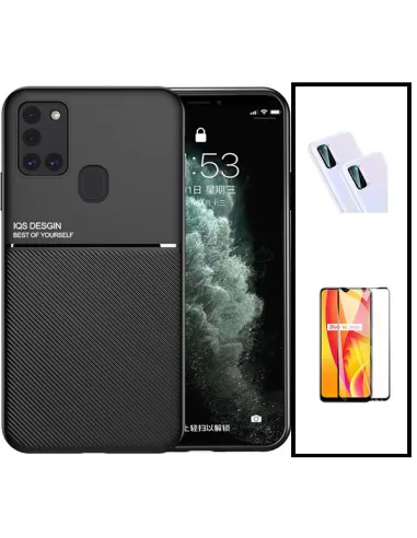 Kit Capa Magnetic Lux + Vidro + Película de Câmara para Samsung Galaxy M21