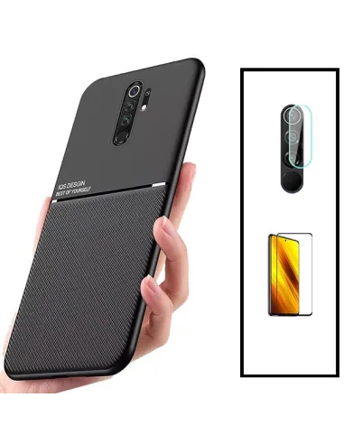 Kit Capa Magnetic Lux + Vidro + Película de Câmara para Xiaomi Redmi 9