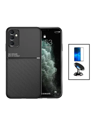 Kit Capa Magnetic Lux + Vidro Full Cover + Suporte Magnético para Samsung Galaxy A14 - Preto