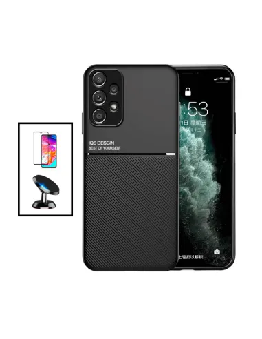 Kit Capa Magnetic Lux + Vidro Full Cover + Suporte Magnético para Samsung Galaxy A33 5G - Preto