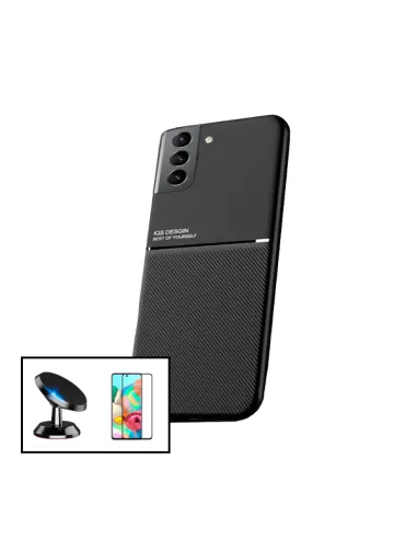 Kit Capa Magnetic Lux + Vidro Full Cover + Suporte Magnético para Samsung Galaxy S21+ 5G