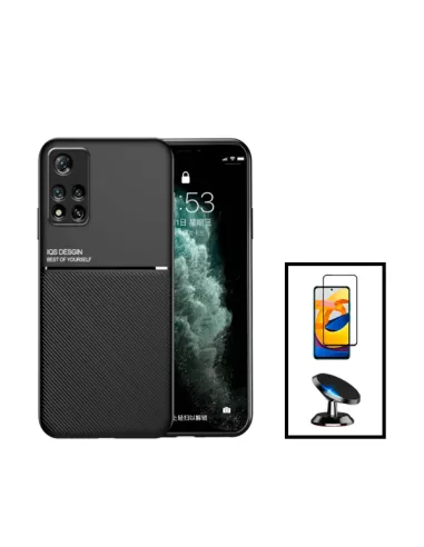 Kit Capa Magnetic Lux + Vidro Full Cover + Suporte Magnético para Xiaomi 11i - Preto