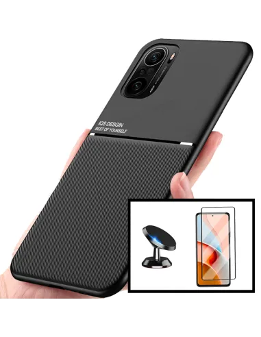 Kit Capa Magnetic Lux + Vidro Full Cover + Suporte Magnético para Xiaomi Mi 11i