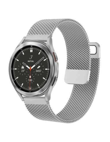 Bracelete Milanese Loop Fecho Magnético para Samsung Galaxy Watch4 Bluethtooth - 44mm - Cinza