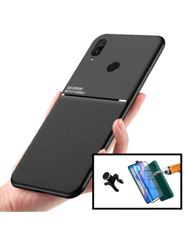 Kit Capa Magnetic Lux + Vidro Full Cover + Suporte Magnético Reforçado para Huawei P Smart Z