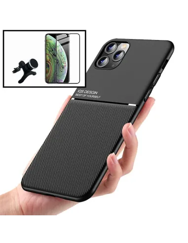 Kit Capa Magnetic Lux + Vidro Full Cover + Suporte Magnético Reforçado para iPhone 13