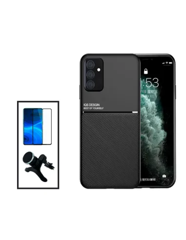 Kit Capa Magnetic Lux + Vidro Full Cover + Suporte Magnético Reforçado para Samsung Galaxy A13 5G - Preto