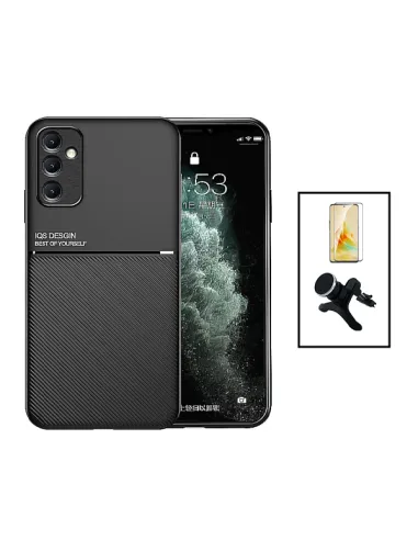 Kit Capa Magnetic Lux + Vidro Full Cover + Suporte Magnético Reforçado para Samsung Galaxy A54 5G - Preto