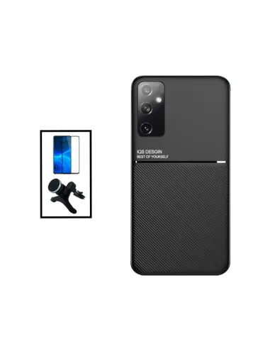 Kit Capa Magnetic Lux + Vidro Full Cover + Suporte Magnético Reforçado para Samsung Galaxy M13 - Preto