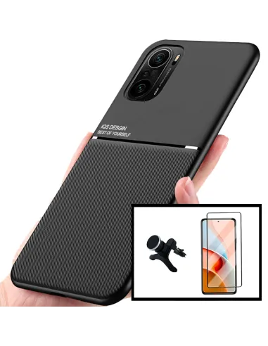 Kit Capa Magnetic Lux + Vidro Full Cover + Suporte Magnético Reforçado para Xiaomi Mi 11i