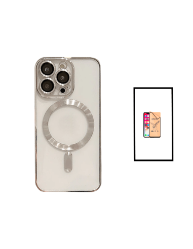 Kit Capa LuxArmor MagSafe Camera Protection + CeramicGlass Full Cover para Apple iPhone 14 - Cinza