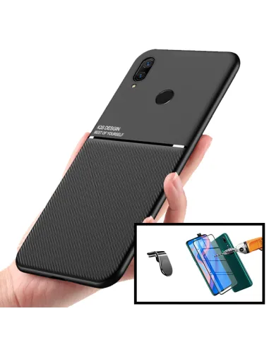 Kit Capa Magnetic Lux + Vidro Full Cover + Suporte Magnético L para Huawei P Smart Z