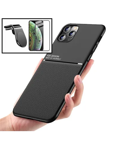 Kit Capa Magnetic Lux + Vidro Full Cover + Suporte Magnético L para iPhone 13 Mini