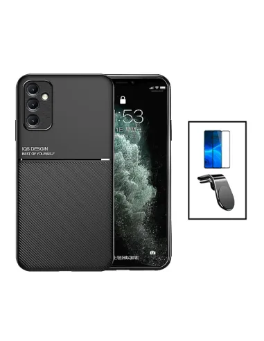 Kit Capa Magnetic Lux + Vidro Full Cover + Suporte Magnético L para Samsung Galaxy A14 5G - Preto