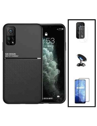 Kit Capa Magnetic Lux + 5D Full Cover + Película de Câmara + Suporte Magnético de Carro para Xiaomi Redmi K30s