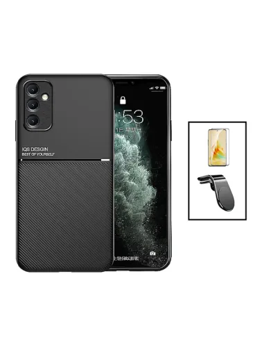 Kit Capa Magnetic Lux + Vidro Full Cover + Suporte Magnético L para Samsung Galaxy A54 5G - Preto