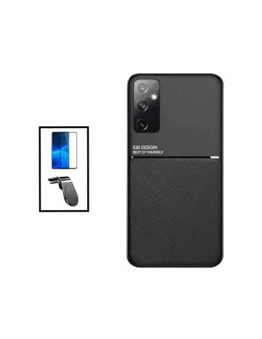 Kit Capa Magnetic Lux + Vidro Full Cover + Suporte Magnético L para Samsung Galaxy M23 - Preto