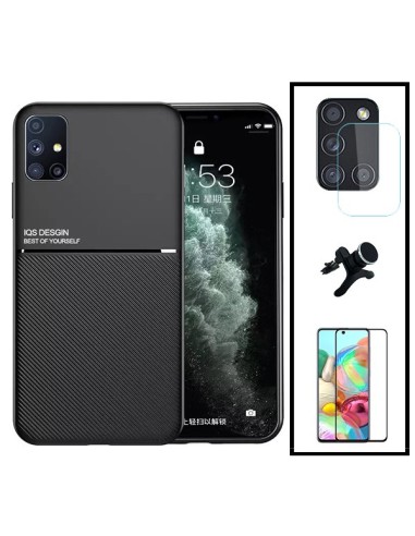 Kit Capa Magnetic Lux + 5D Full Cover + Película de Câmara + Suporte Magnético de Carro Reforçado para Samsung Galaxy A21s